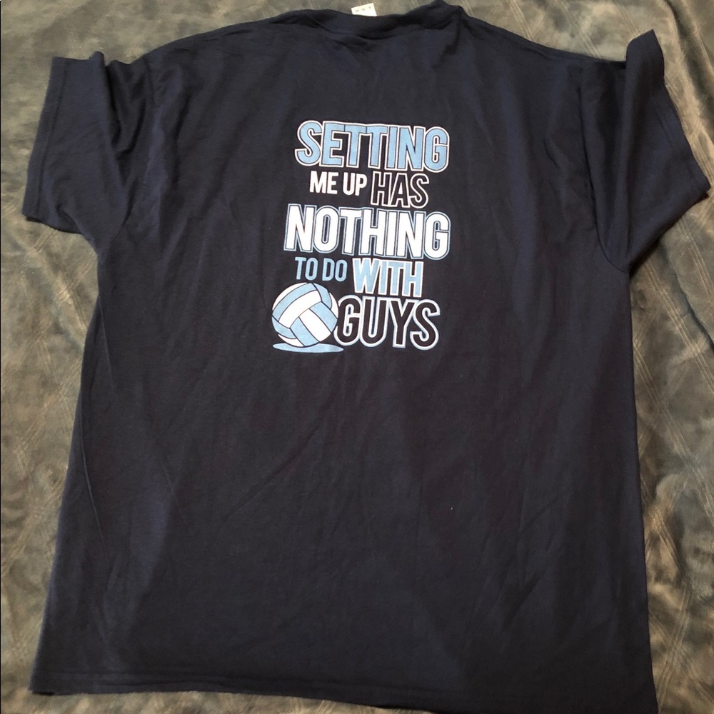 Volleyball Navy Blue Quote T-Shirt